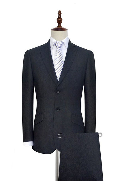 Gentle Black Tweed Notch Lapel Two Buttons Mens Suits for Formal-showprettydress