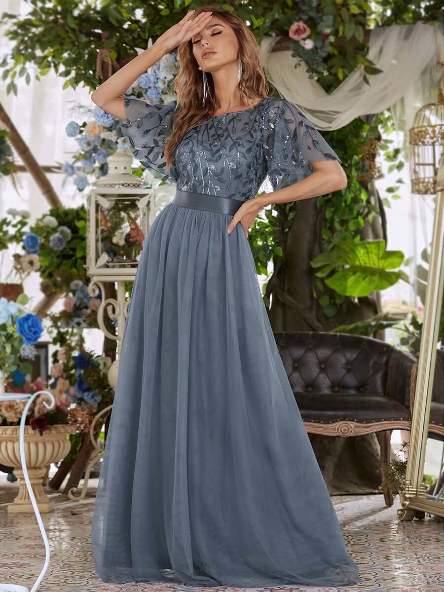 Georgia tulle bridesmaid dress in Dusky Navy s26 Express NZ wide - Bay Bridal and Ball Gowns