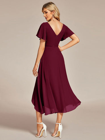 Grace midi mother of the bride gown in burgundy Express NZ wide - Bay Bridal and Ball Gowns