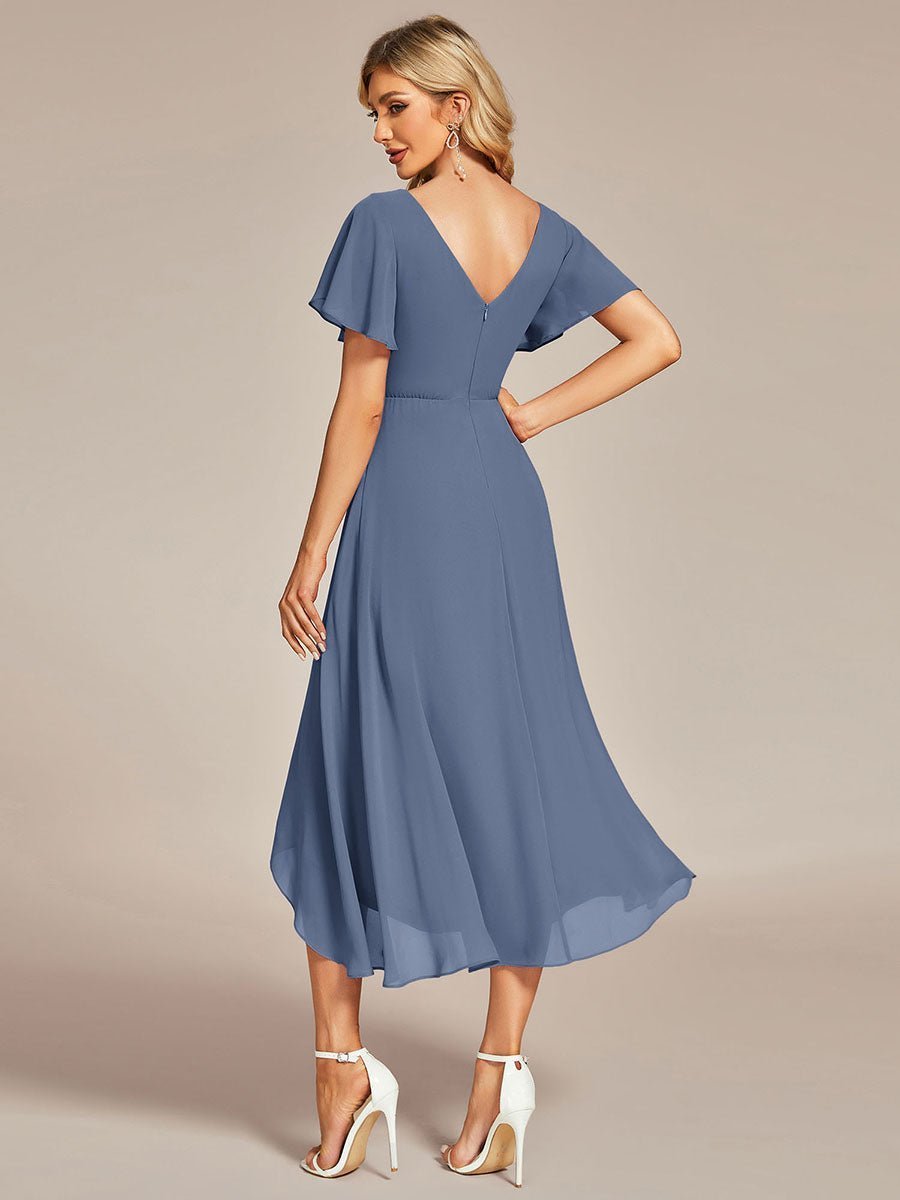 Grace midi mother of the bride gown in dusky navy Express NZ wide - Bay Bridal and Ball Gowns