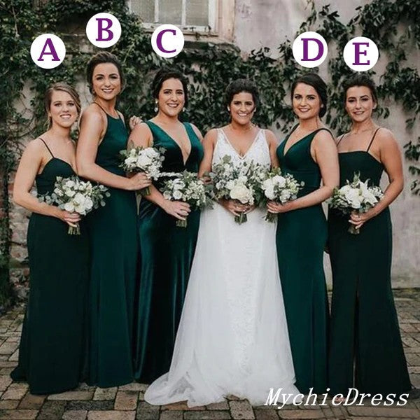 Roycebridal Mismatched Emerald Green Bridesmaid Dresses Mermaid Long Wedding Guest Dress