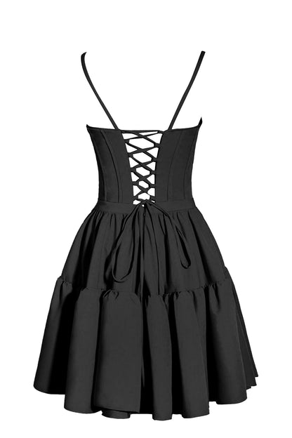 Mabel |A-line Ruffled Lace-Up Homecoming Dress