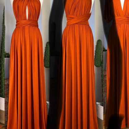 Sheath Sleeveless Orange Infinity Bridesmaid Dresses Multiway Dress