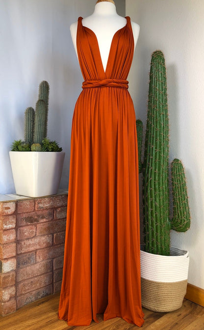 Sheath Sleeveless Orange Infinity Bridesmaid Dresses Multiway Dress