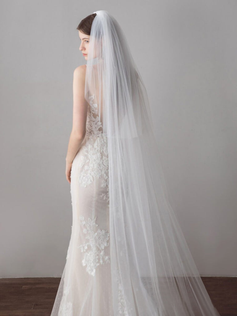 Roycebridal Ivory Tulle Wedding Veils Bridal Cathedral Veil