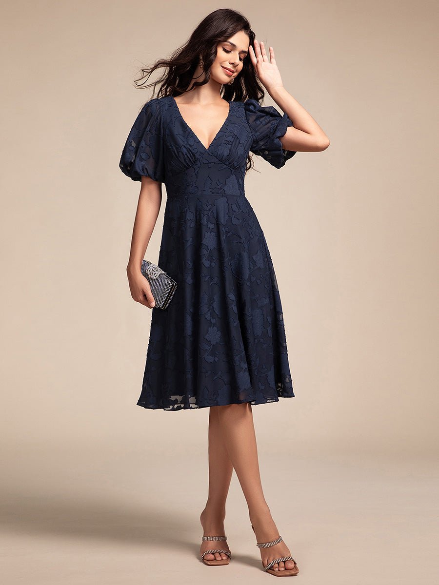 Jamine Mother of the bride/groom shorter navy dress - Bay Bridal and Ball Gowns