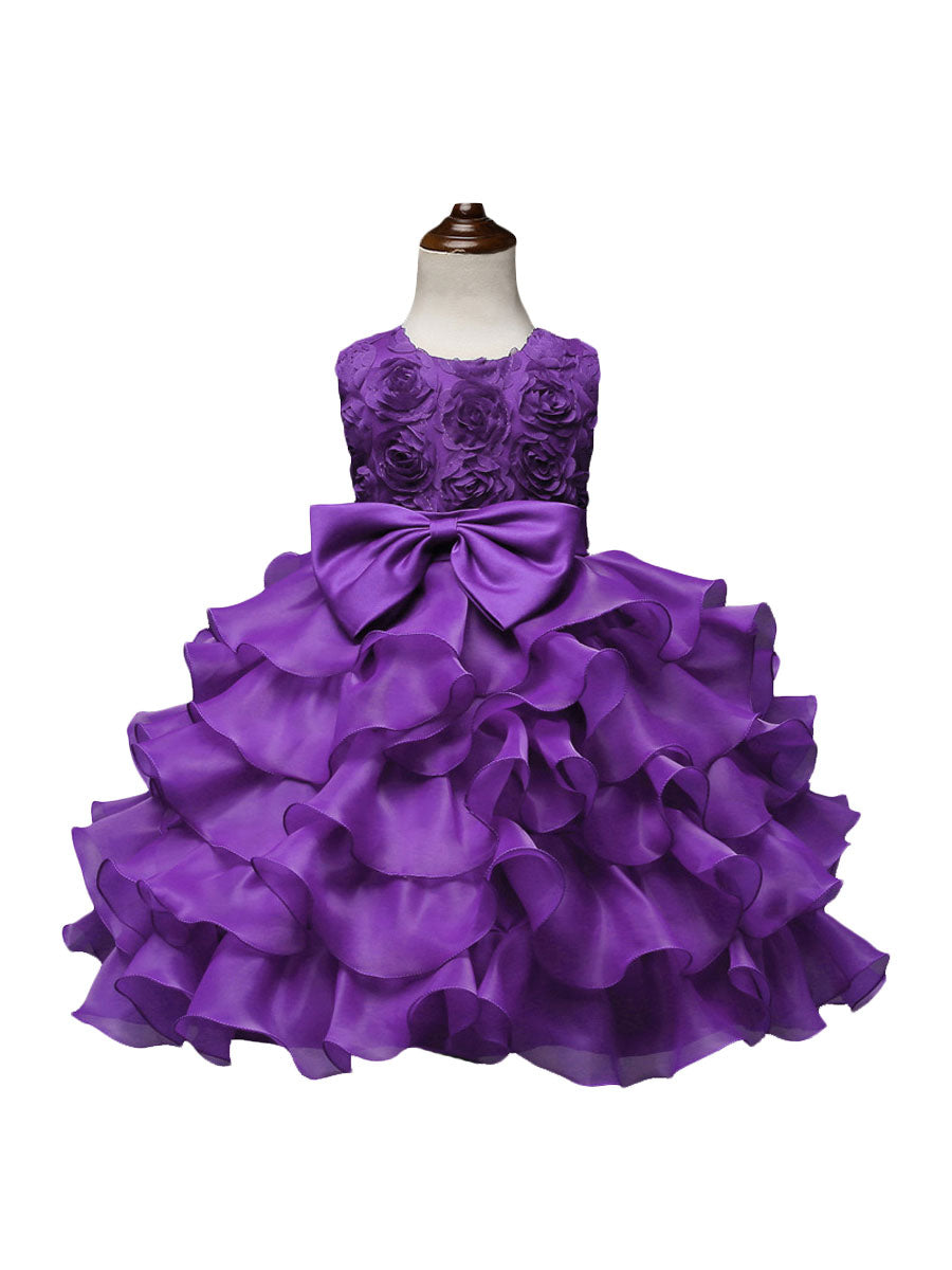 Jewel Neck Sleeveless Ouganza Kids Social Party Dresses-showprettydress