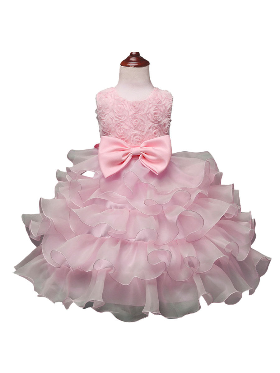 Jewel Neck Sleeveless Ouganza Kids Social Party Dresses-showprettydress