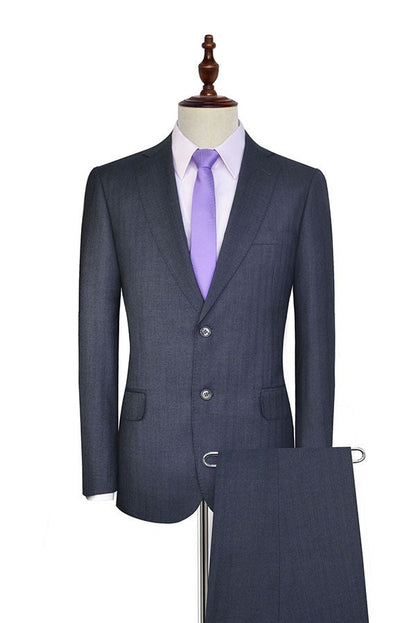 Julio Dark Grey Stripe Pattern Mens Suits for Formal-showprettydress