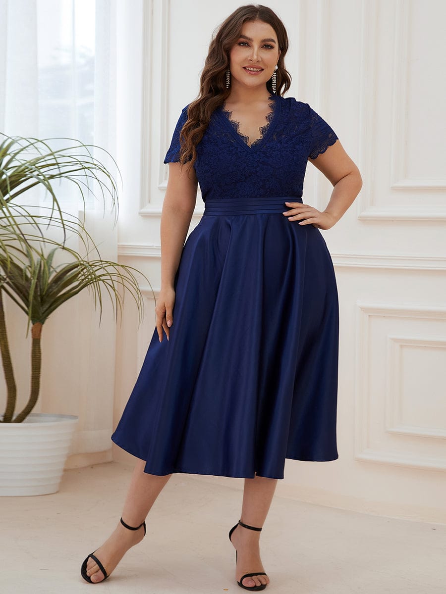 June tea length mother of the bride/groom dress in Navy Express NZ wide - Bay Bridal and Ball Gowns