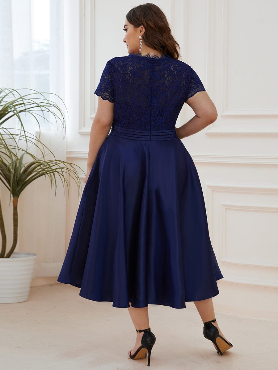 June tea length mother of the bride/groom dress in Navy Express NZ wide - Bay Bridal and Ball Gowns