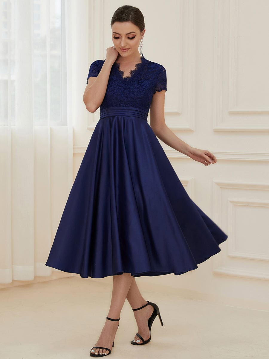 June tea length mother of the bride/groom dress in Navy Express NZ wide - Bay Bridal and Ball Gowns