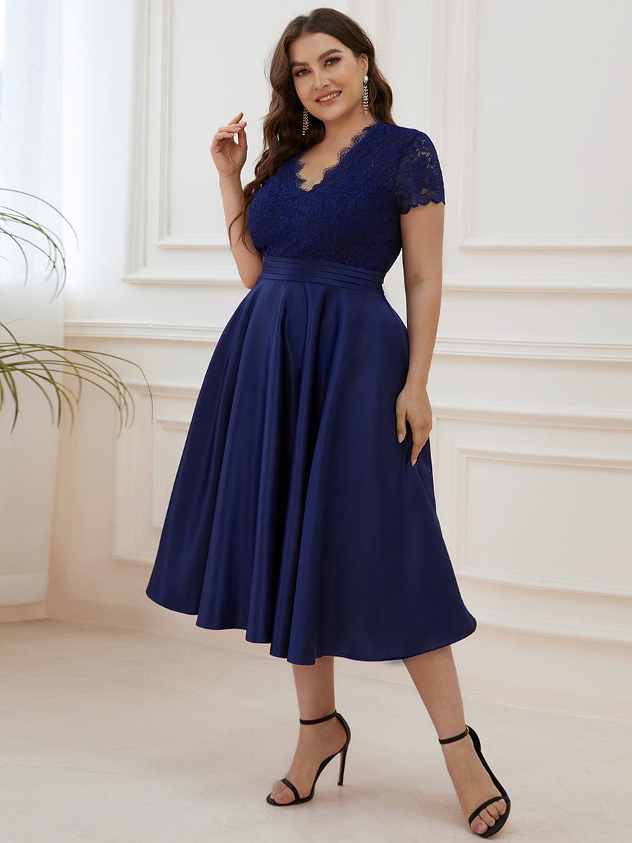 June tea length mother of the bride/groom dress in Navy Express NZ wide - Bay Bridal and Ball Gowns