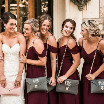 Cheap Chiffon Burgundy Bridesmaid Dresses Off Shoulder Dress