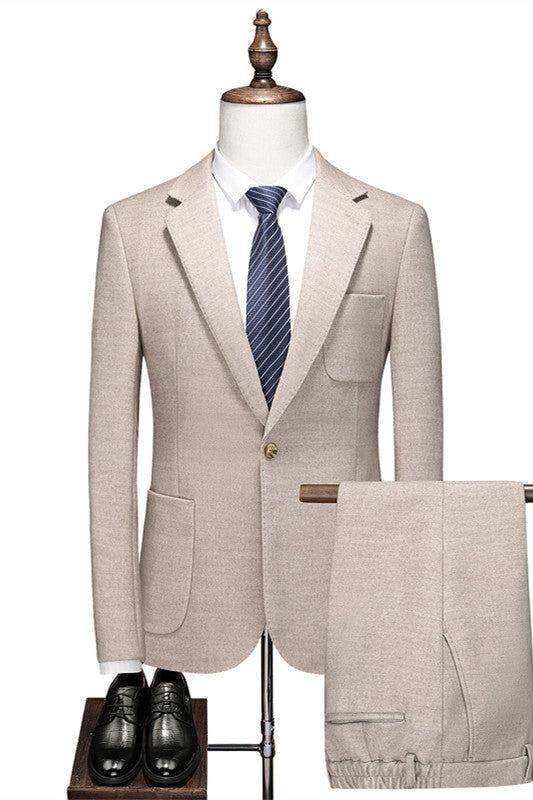 Evan Khaki Modern Two Pieces Best Fitting Men Suits