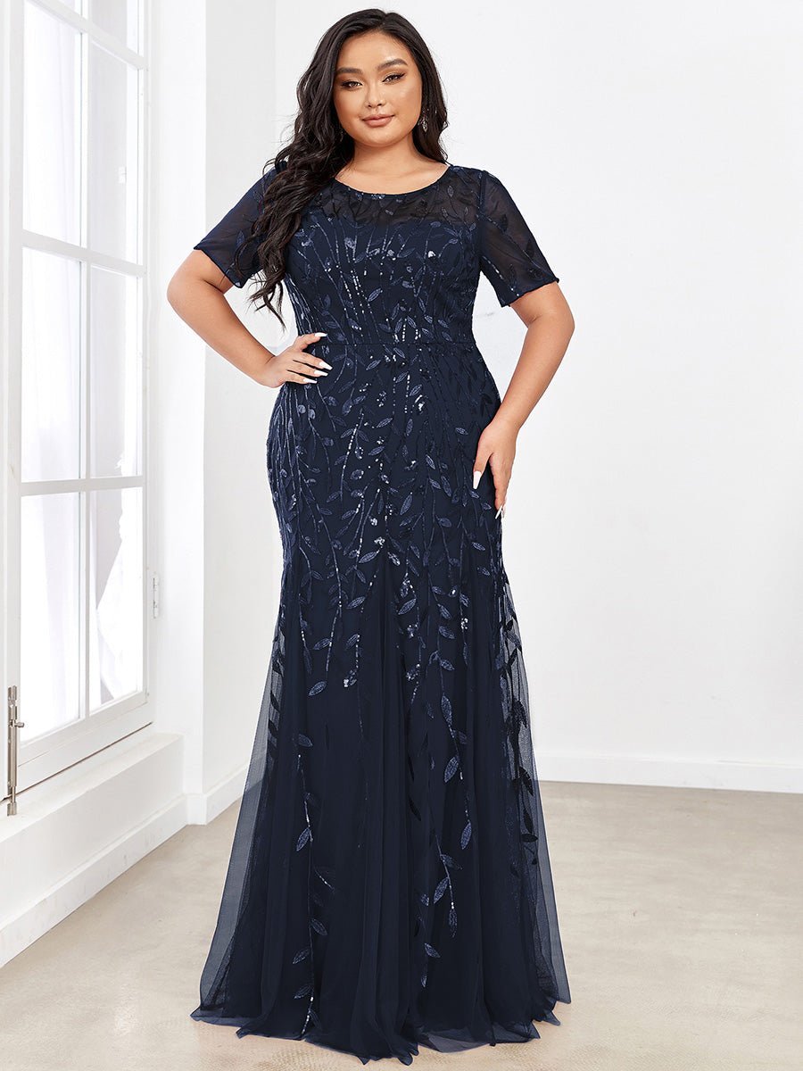 Krystal dress with sequins in navy Express NZ wide - Bay Bridal and Ball Gowns