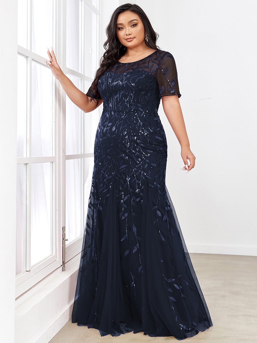 Krystal dress with sequins in navy Express NZ wide - Bay Bridal and Ball Gowns