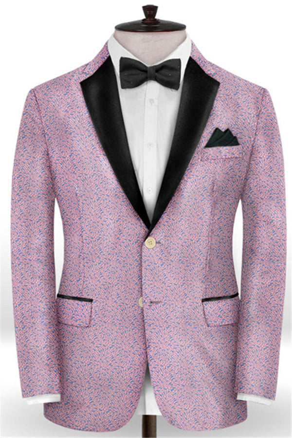 Lavender Slim Fit Prom Outfits Men Suits Designer Two Pieces Jacquard-showprettydress