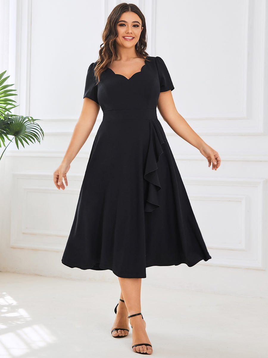 Miranda classic tea length mother of the bride dress in Navy Express NZ wide - Bay Bridal and Ball Gowns