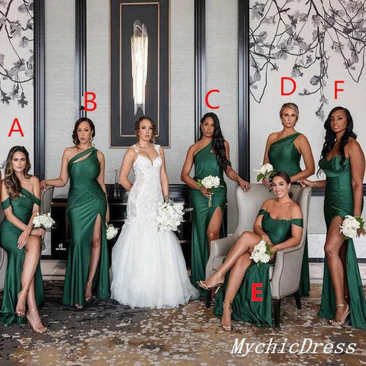 Roycebridal Mismatched Emerald Green Bridesmaid Dresses Mermaid Long Wedding Guest Dress