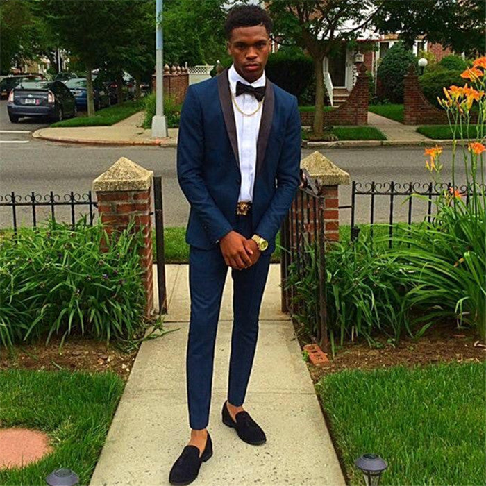 Navy Blue Classic Two Piece Men Suit for Prom-showprettydress