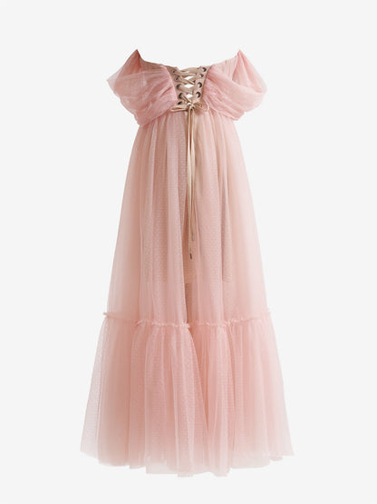 Roycebridal Nova | A-Line Rose Pink Tulle Sweetheart Tea-Length Prom Dress