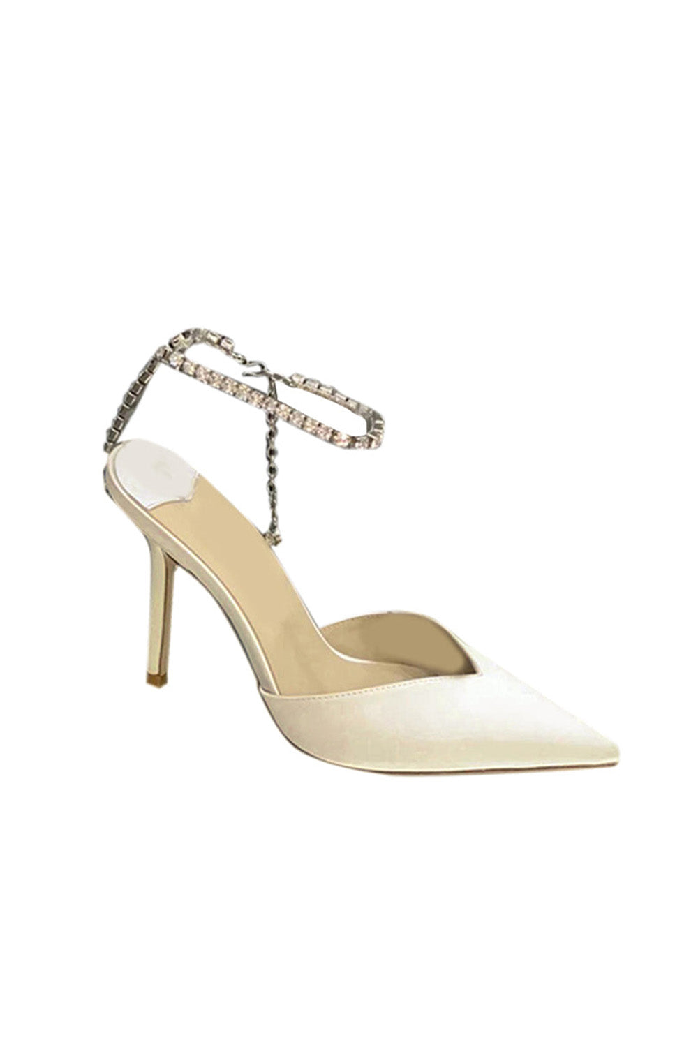 Off White Stiletto Ankle High Heel Sandals