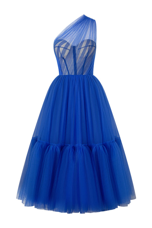 One-Shoulder Cocktail Tulle Dress