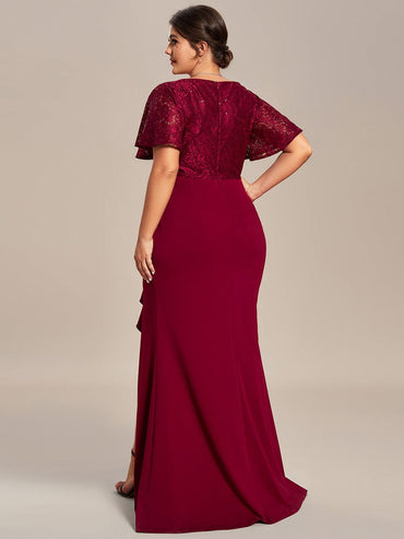 Ophelia plus size mother of bride dress in burgundy size 22 Express NZ wide - Bay Bridal and Ball Gowns