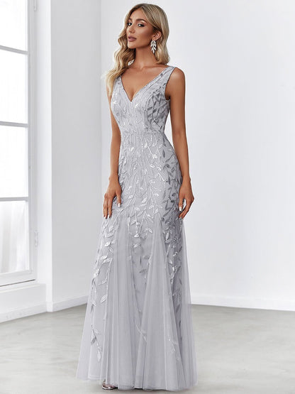 Paula sleeveless tulle and sequin trumpet mermaid dress more colors - Bay Bridal and Ball Gowns