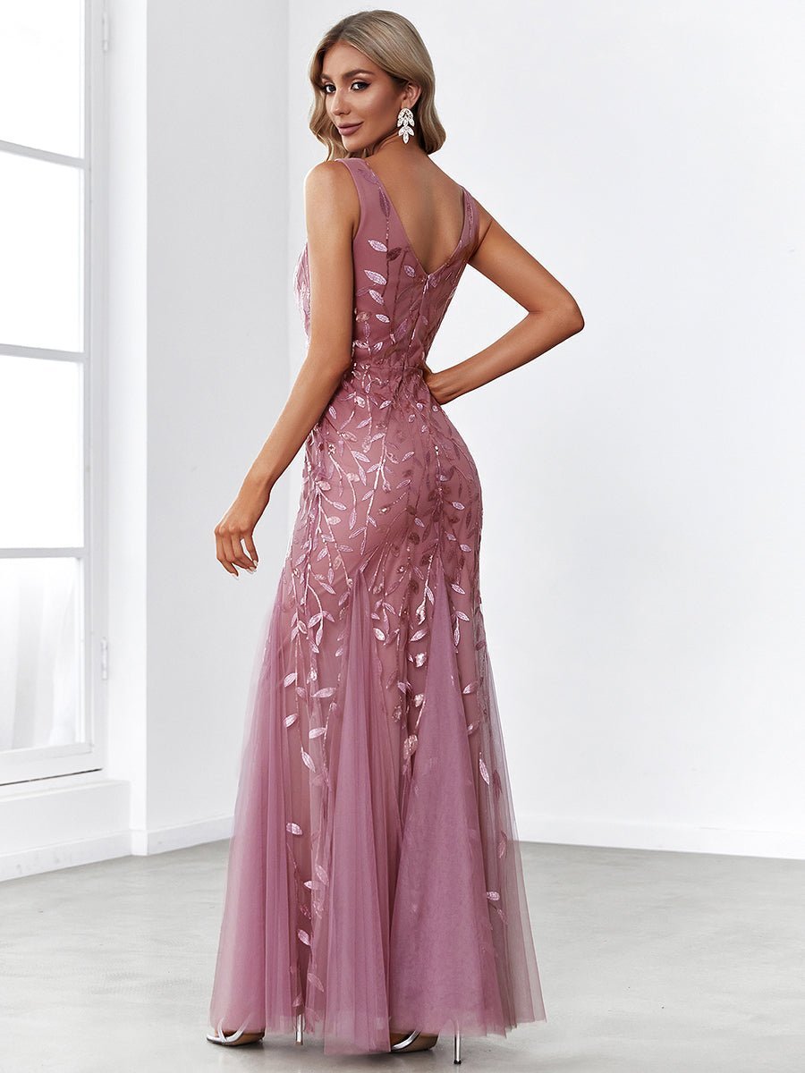 Paula sleeveless tulle and sequin trumpet mermaid dress more colors - Bay Bridal and Ball Gowns