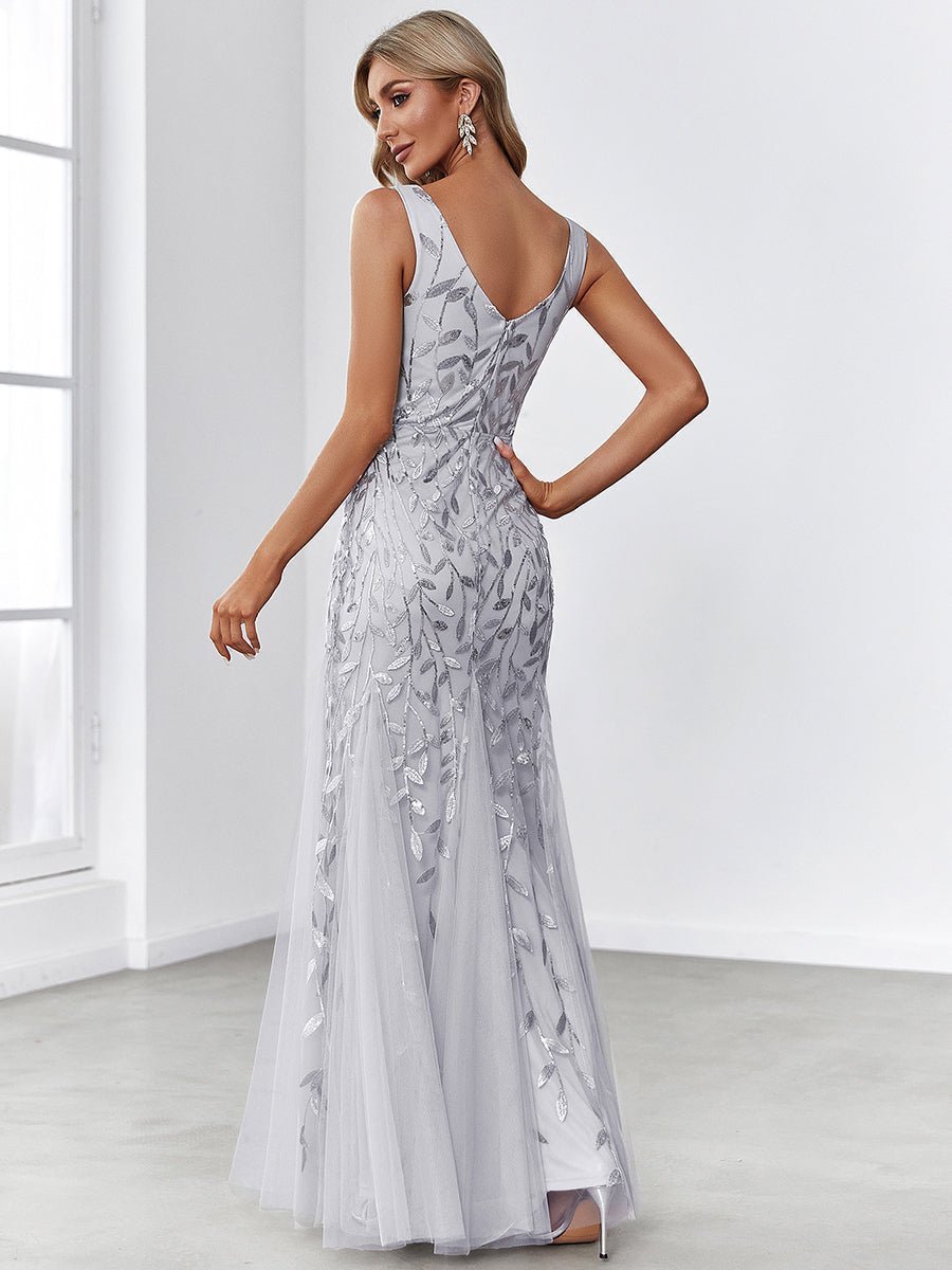 Paula sleeveless tulle and sequin trumpet mermaid dress more colors - Bay Bridal and Ball Gowns