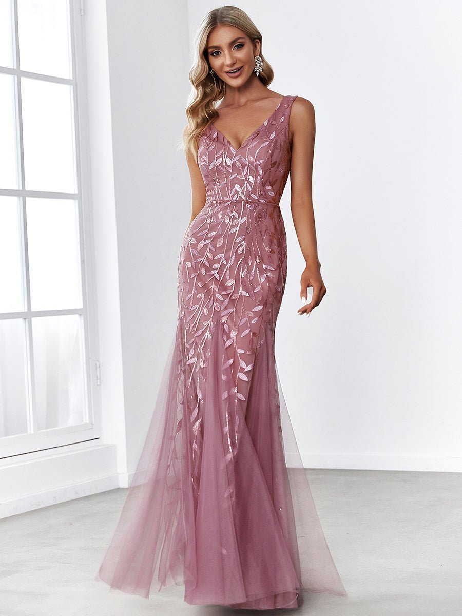 Paula sleeveless tulle and sequin trumpet mermaid dress more colors - Bay Bridal and Ball Gowns