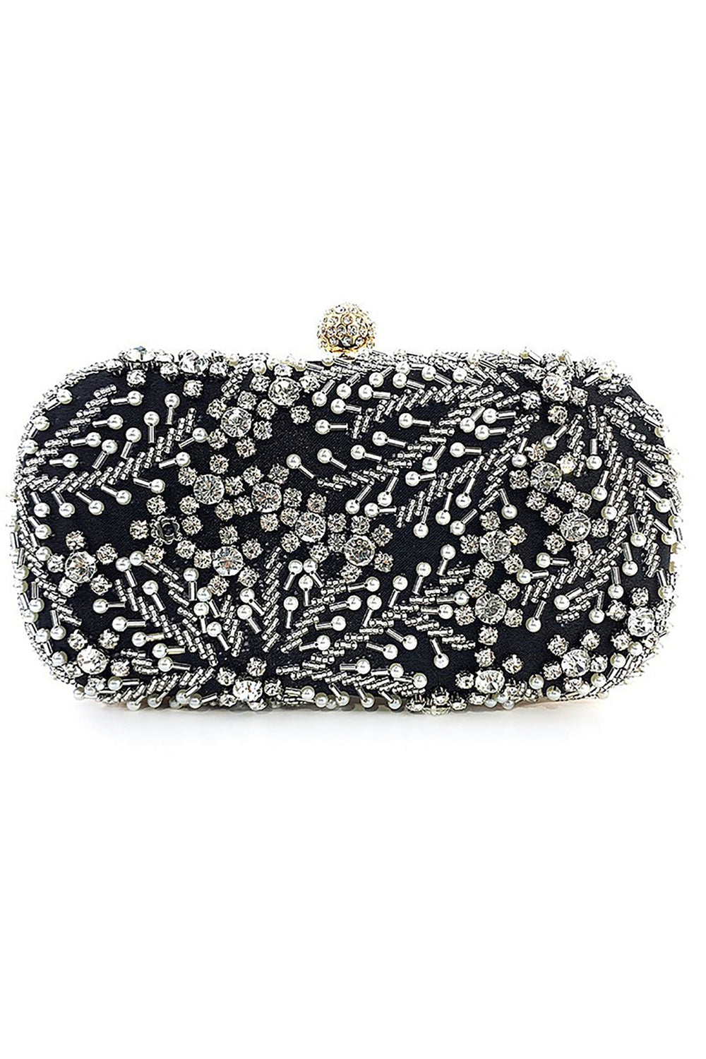 Roycebridal Pearl Rhinestone Beaded Square Handbag