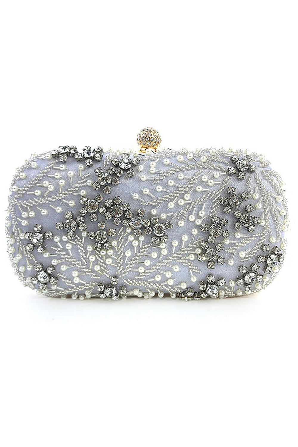 Roycebridal Pearl Rhinestone Beaded Square Handbag