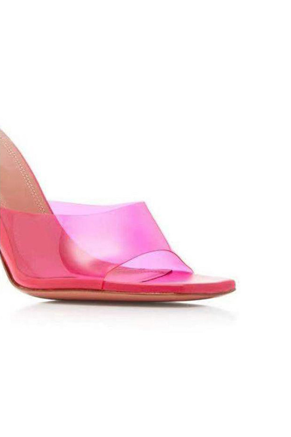 Pink High Heel Naked Mules Sandals