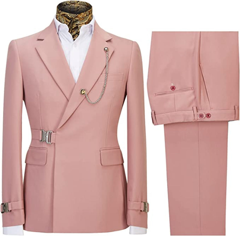 Archibald Fashion Pink Notched Lapel Men Suits For Prom