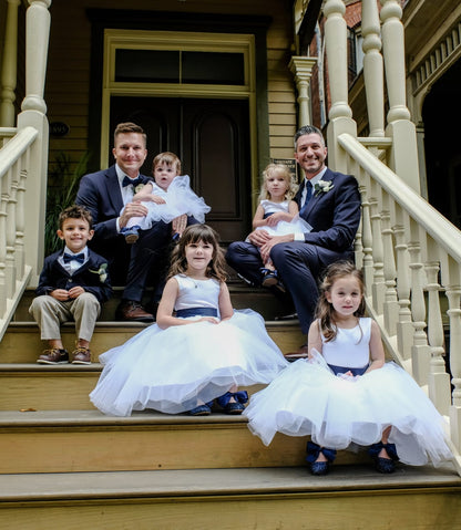 Satin Top Tulle Skirt Flower Girl Dress with/ Belt Designed 