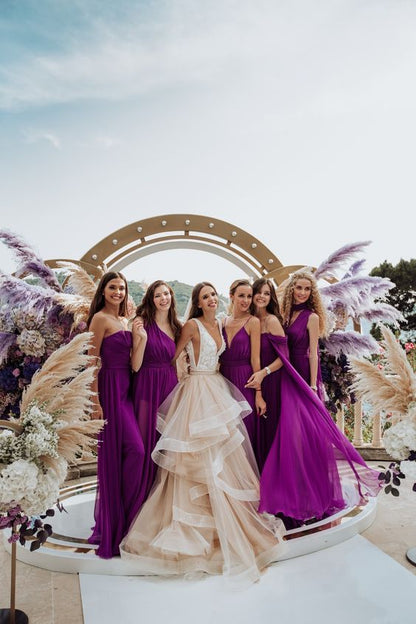 Roycebridal Sexy Mermaid Multiway Purple Bridesmaid Dresses dresses