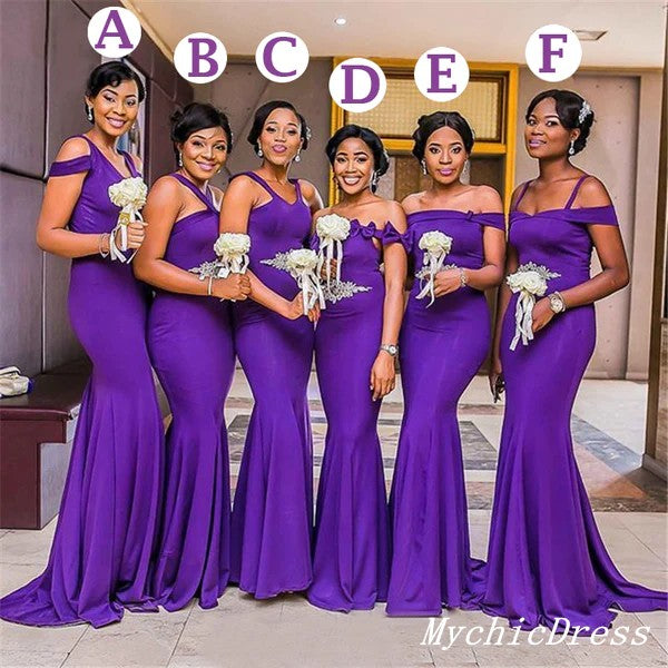 Roycebridal Multiway Purple Bridesmaid Dresses Mermaid African Cheap Long Wedding Party Dresses