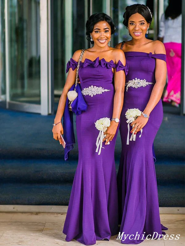 Roycebridal Multiway Purple Bridesmaid Dresses Mermaid African Cheap Long Wedding Party Dresses