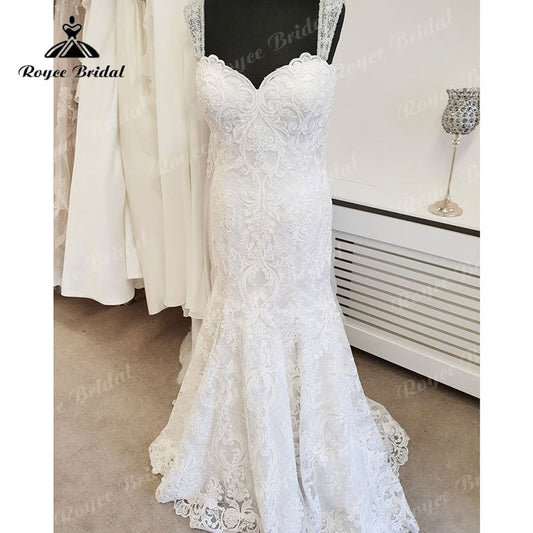 Roycebridal robe de mariée sirene 2025 Sexy Lace Appliques Sweetheart Mermaid/Trumpet Wedding Dress Backless Bridal Gown for Women Custom