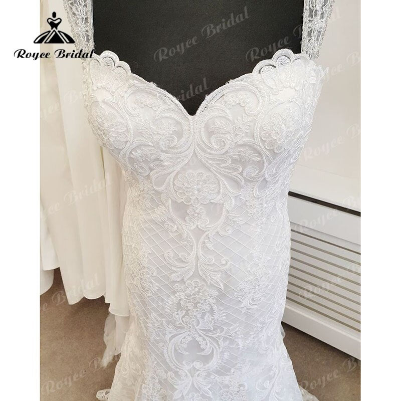 Roycebridal robe de mariée sirene 2025 Sexy Lace Appliques Sweetheart Mermaid/Trumpet Wedding Dress Backless Bridal Gown for Women Custom