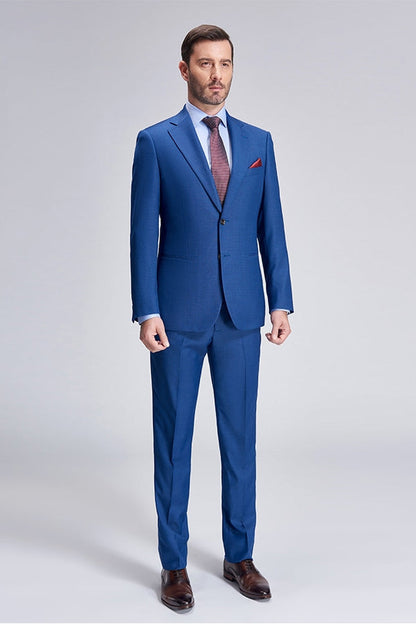 Romantic Plaid Royal Blue Mens Suits for Business-showprettydress