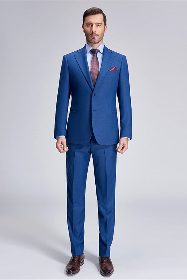 Romantic Plaid Royal Blue Mens Suits for Business-showprettydress