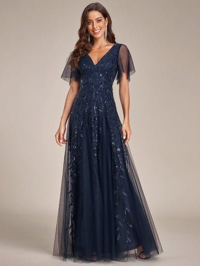 Sally sequin and tulle navy ball dress 26 Express NZ wide - Bay Bridal and Ball Gowns