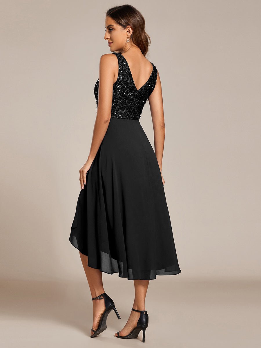 Samanda sequin/chiffon midi guest or mother of the bride dress - Bay Bridal and Ball Gowns