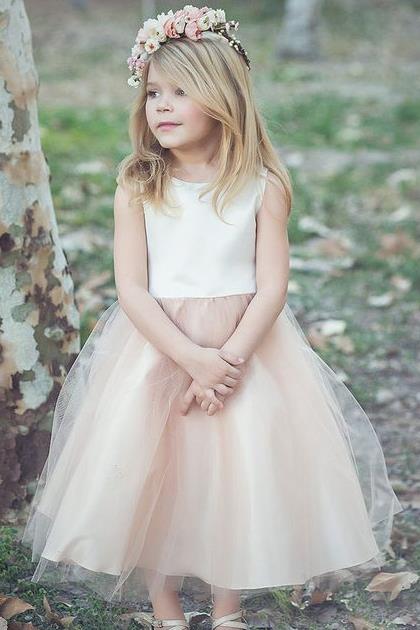 scoop-neck-ivory-champagne-flower-girl-dress-with-tulle-skirt