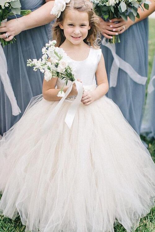 scoop-neck-tulle-and-satin-flower-girl-dress-with-rhinestones-belt