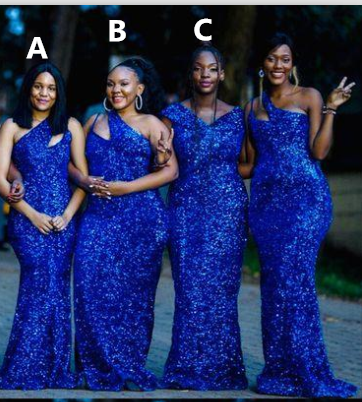 Roycebridal Mismatched Sequins Mermaid Royal Blue Bridesmaid Dresses